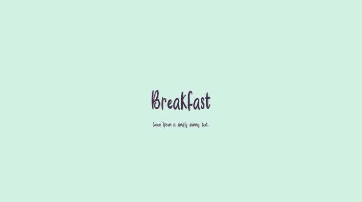 Breakfast Font