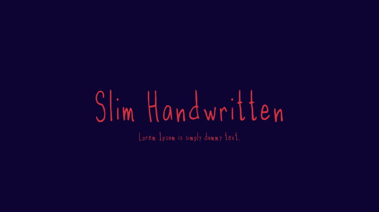 Slim Handwritten Font