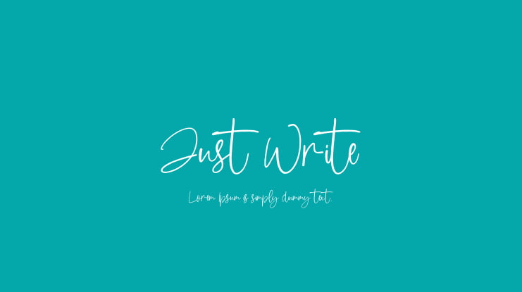 Just Write Font