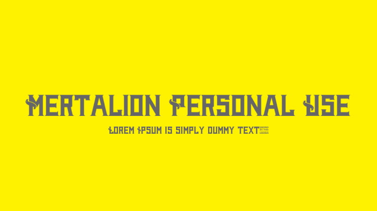 Mertalion Personal Use Font