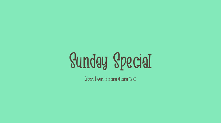Sunday Special Font