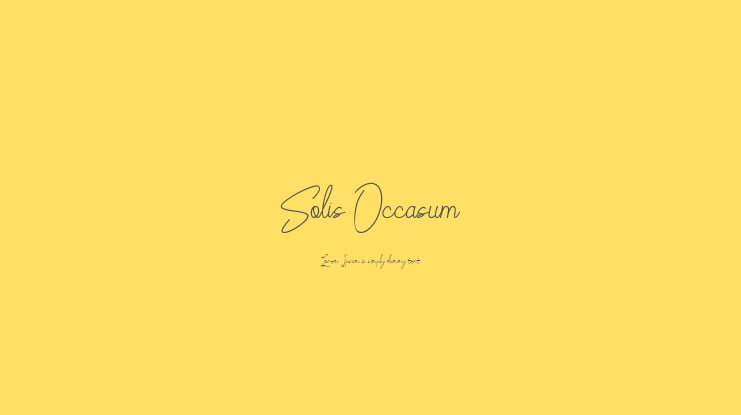 Solis Occasum Font