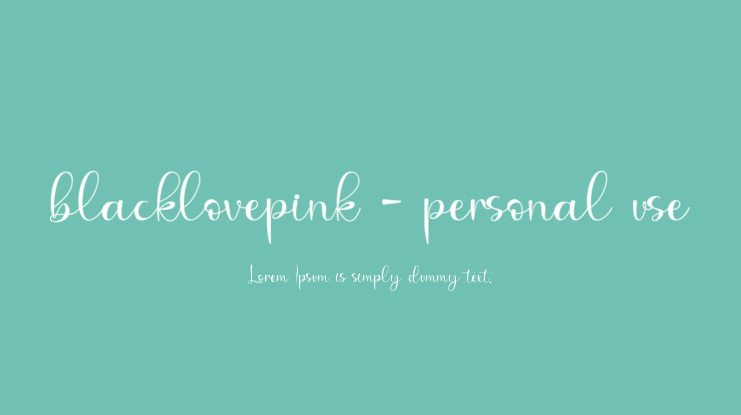 blacklovepink - personal use Font