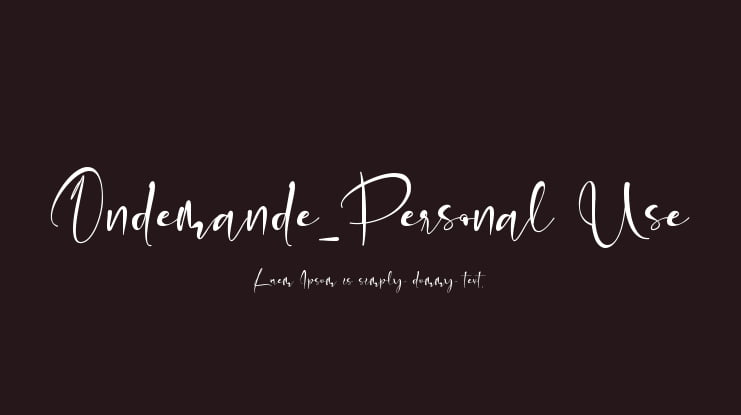 Ondemande_Personal Use Font