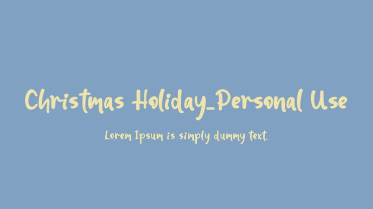 Christmas Holiday_Personal Use Font