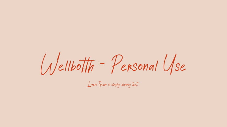 Wellbotth - Personal Use Font