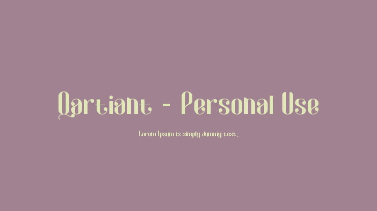 Qartiant - Personal Use Font