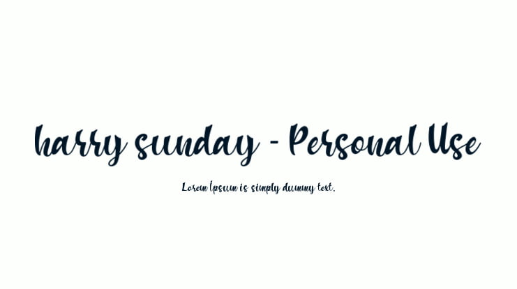 harry sunday - Personal Use Font