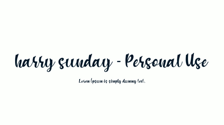 harry sunday - Personal Use Font
