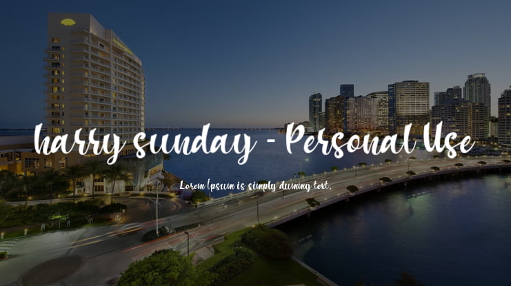 harry sunday - Personal Use Font