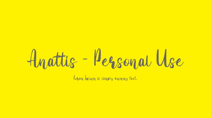 Anattis - Personal Use Font