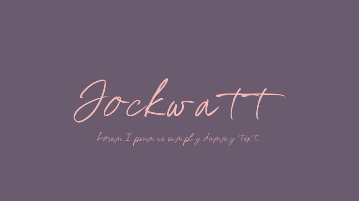 Jockwatt Font