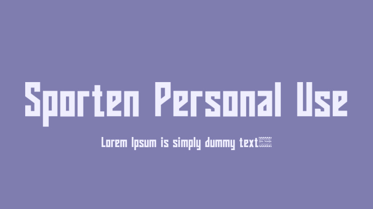 Sporten Personal Use Font