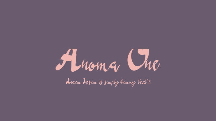 Anoma One Font
