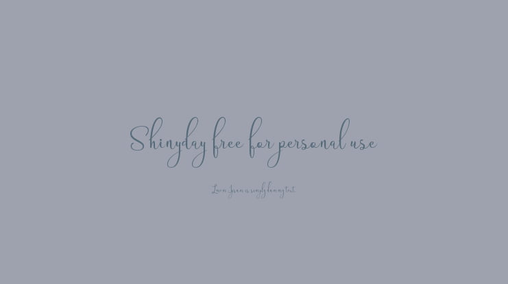 Shinyday free for personal use Font Family