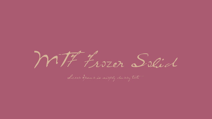 MTF Frozen Solid Font