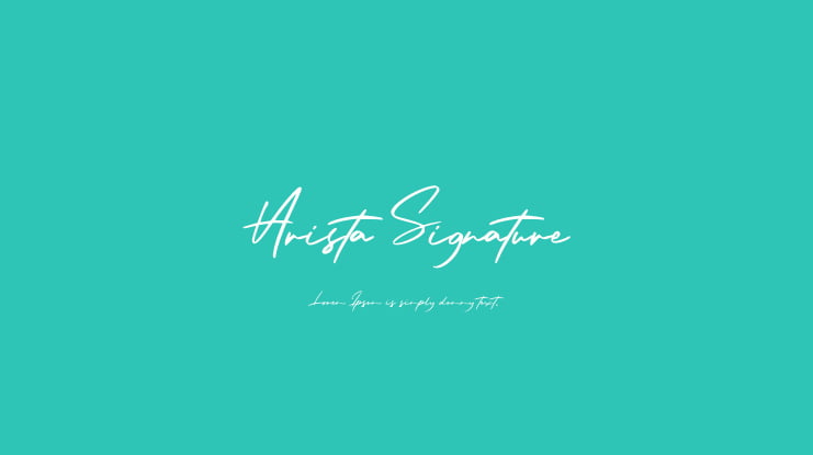 Arista Signature Font