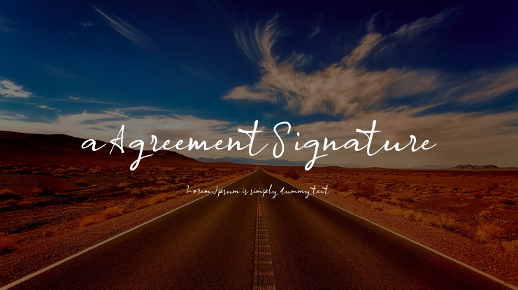 a Agreement Signature Font