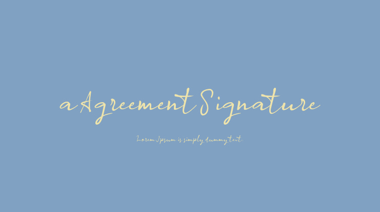 a Agreement Signature Font
