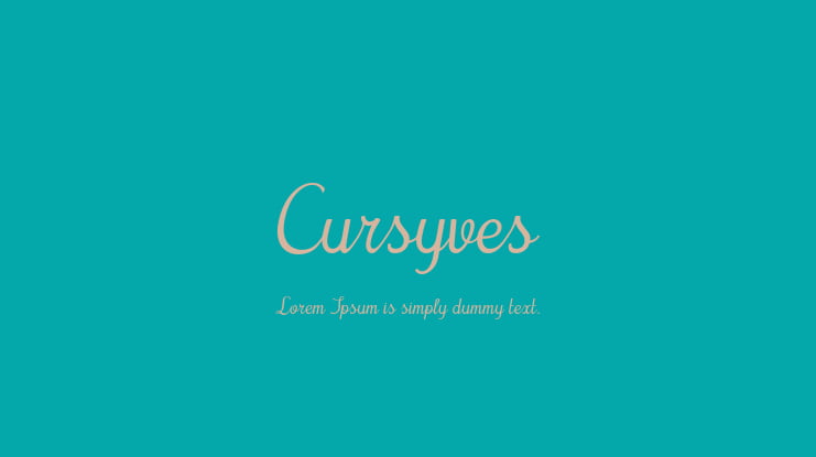 Cursyves Font