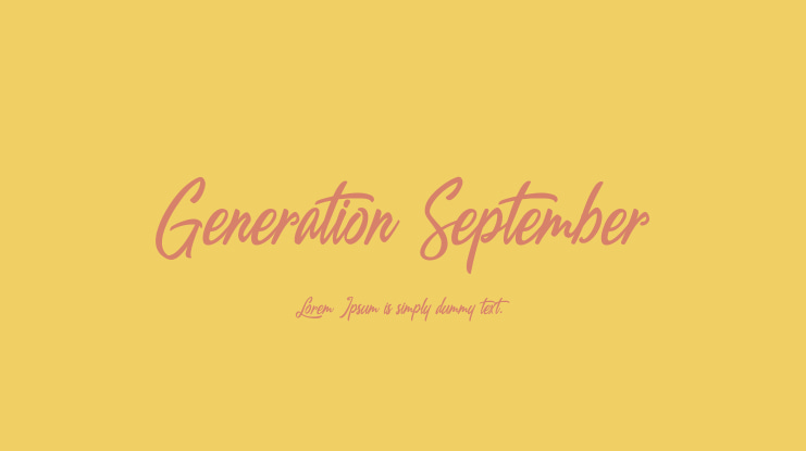 Generation September Font