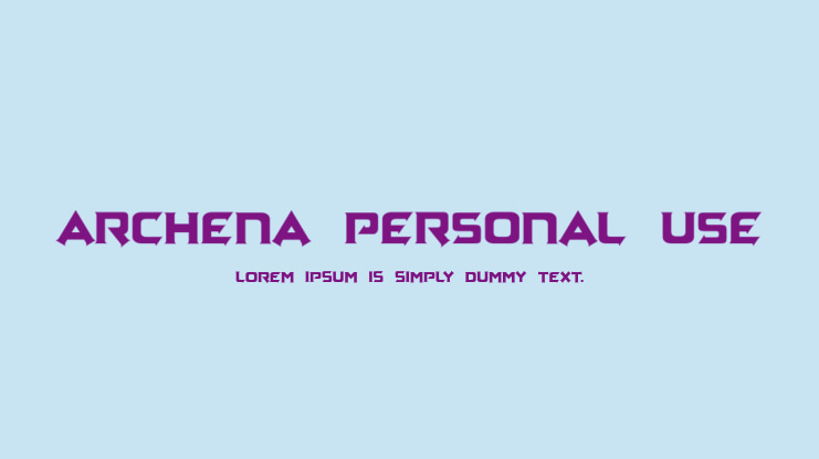 Archena Personal Use Font