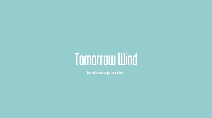 Tomorrow Wind Font