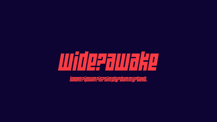 Wide awake Font Family