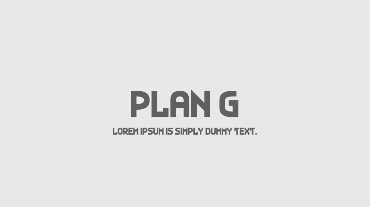 Plan G Font