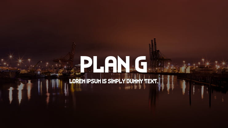 Plan G Font