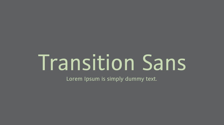 Transition Sans Font Family