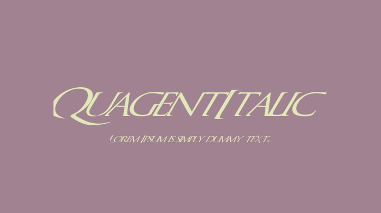 QuagentItalic Font Family