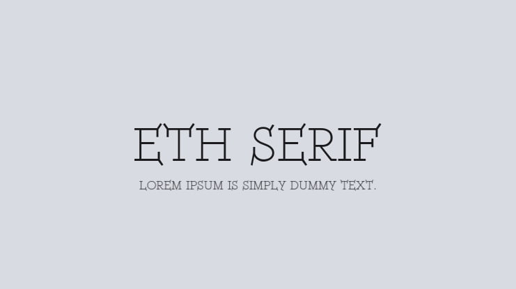 ETH Serif Font Family