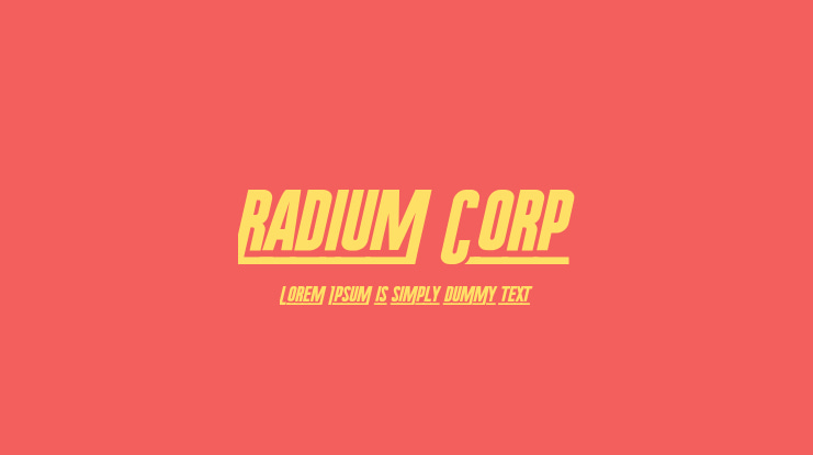 Radium Corp Font