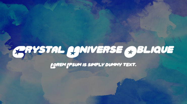 Crystal Universe Oblique Font Family
