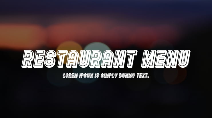 Restaurant Menu Font Family