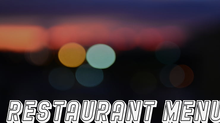 Restaurant Menu Font Family