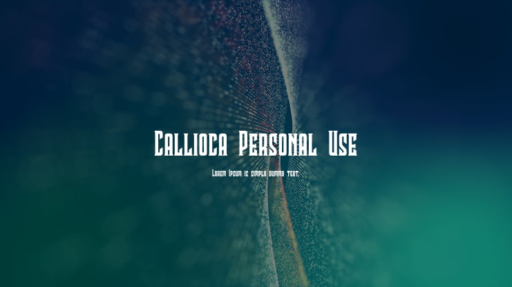 Callioca Personal Use Font