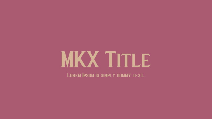 MKX Title Font