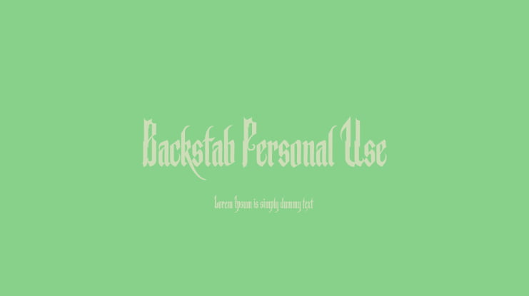 Backstab Personal Use Font