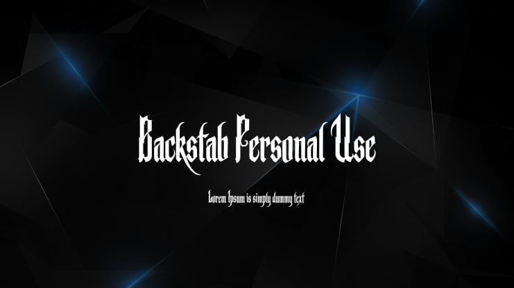 Backstab Personal Use Font