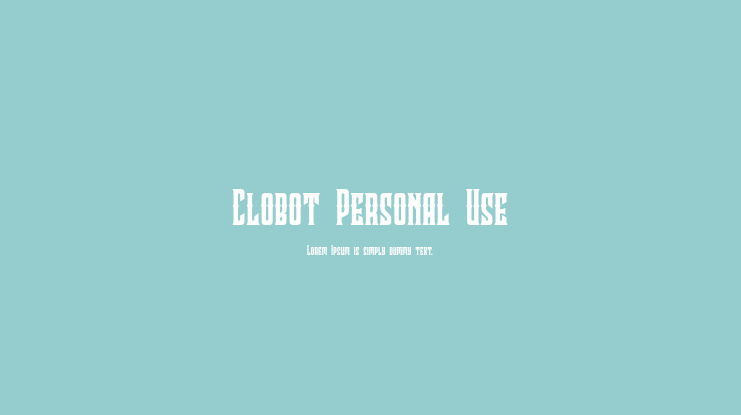 Clobot Personal Use Font Family
