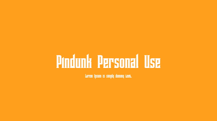 Pindunk Personal Use Font
