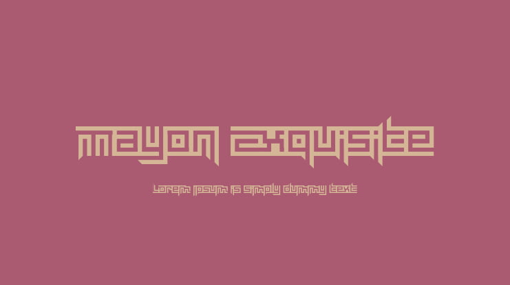Mayon Exquisite Font