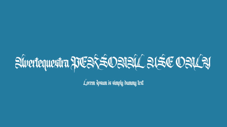 Avertequestra PERSONAL USE ONLY Font