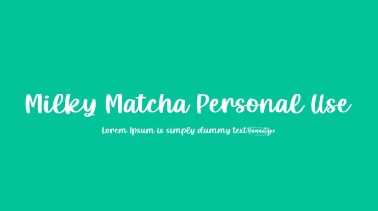 Milky Matcha Personal Use Font