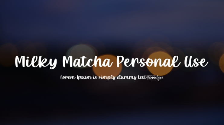 Milky Matcha Personal Use Font