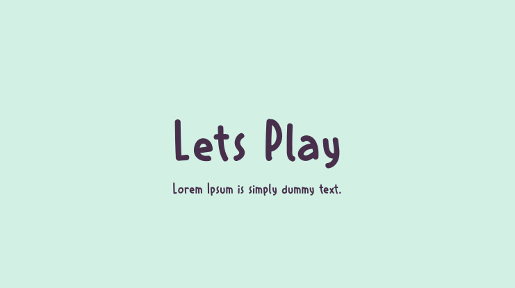 Lets Play Font