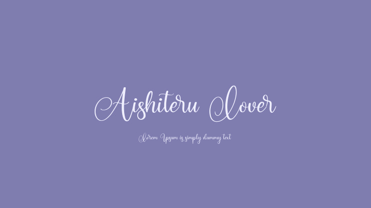 Aishiteru Lover Font