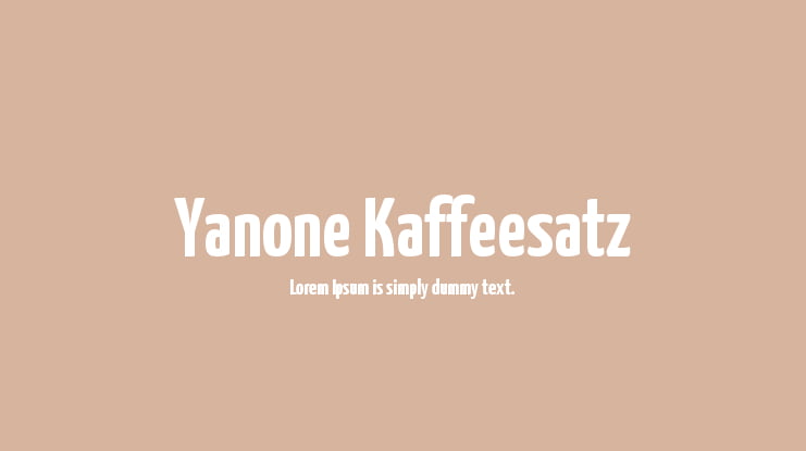 Yanone Kaffeesatz Font Family